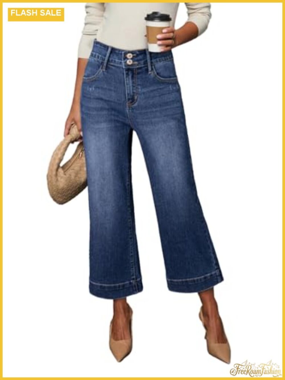 High Waisted Wide Leg Baggy Jeans 2026 Stretch Denim